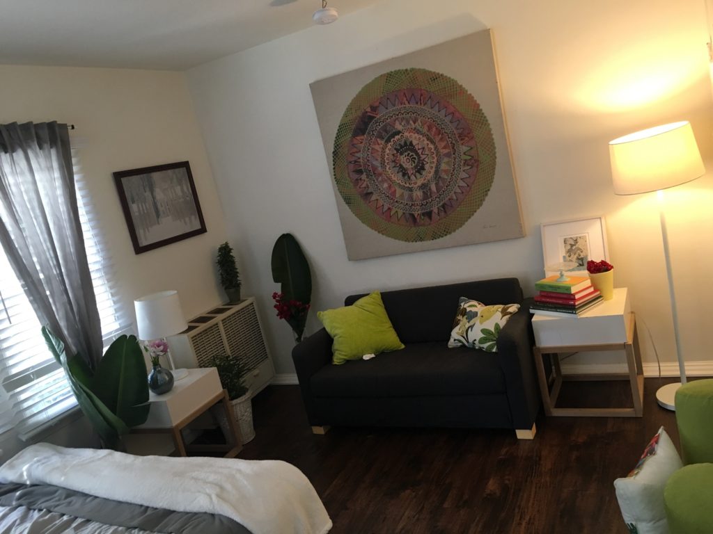 Bernice's apartment furnished and decorated by A Sense of Home